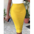 Women Pencil Skirt High Waist Slim Midi Solid Modest Classy Female Package Hip Jupes Falad Officewear Elegant All Match Fashion